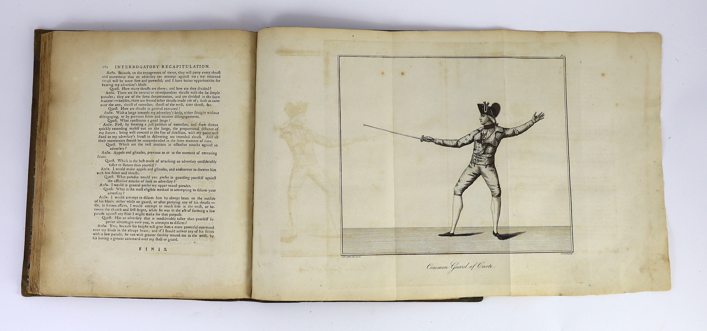 McArthur. J - The Army and Navy Gentleman’s Companion, or A New and Complete Treatise on the Theory and Practice of Fencing, 4to, quarter calf, with engraved frontis and 19 plates, J. Murray, London, 1784
